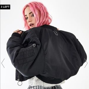 Think Fast cropped bomber jacket dolls kill NWOT